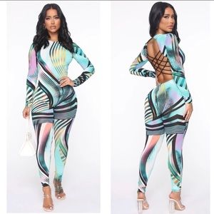 Mint Abstract Jumpsuit